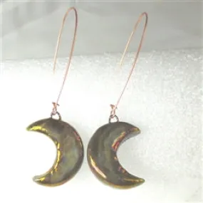 Multi-luster Metallic Raku  Artisan Handmade Earrings