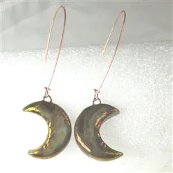 Multi-luster Metallic Raku  Artisan Handmade Earrings