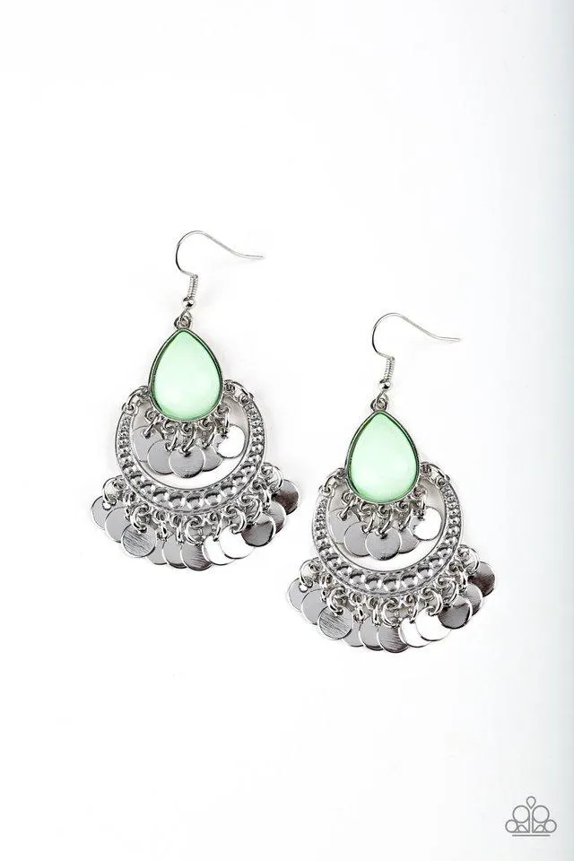 Paparazzi Earring ~ Bodaciously Boho - Green