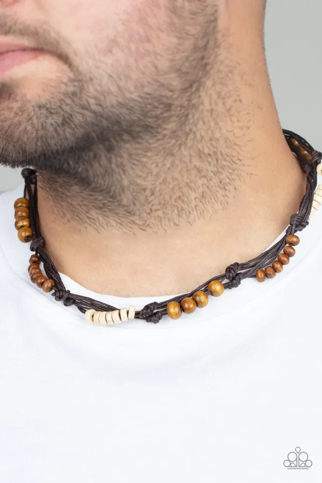 Paparazzi Necklace ~ Tiki Tour - Brown