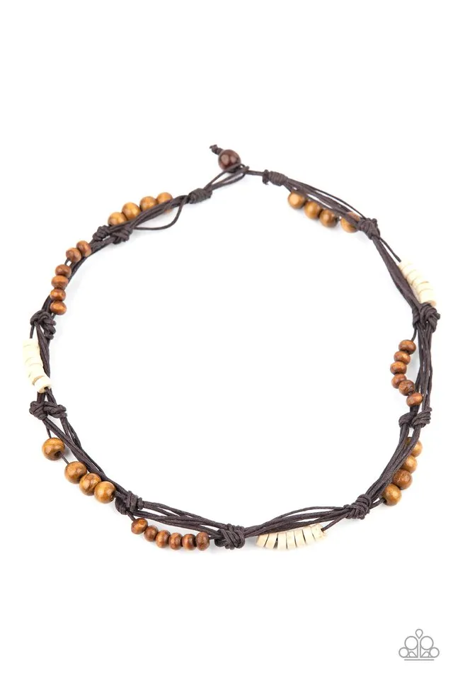 Paparazzi Necklace ~ Tiki Tour - Brown