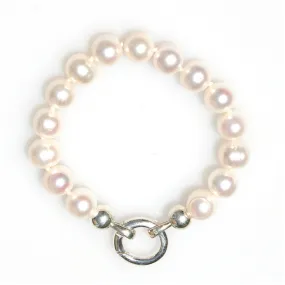 Pearl Knotted Bracelet With Sterling Silver Clasp