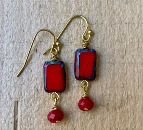 Red Dangle Earrings