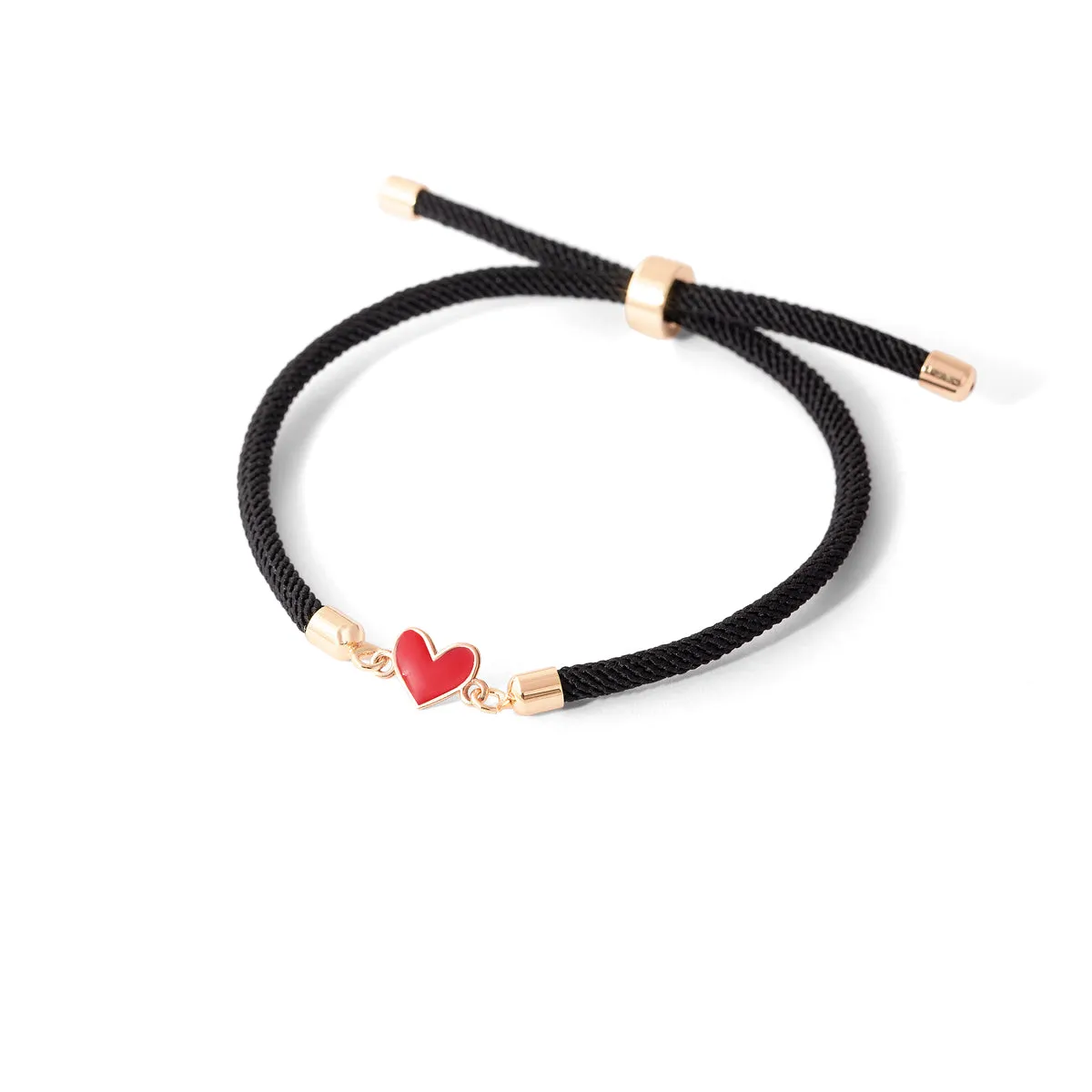 Red Enamel Heart Cord Bracelet