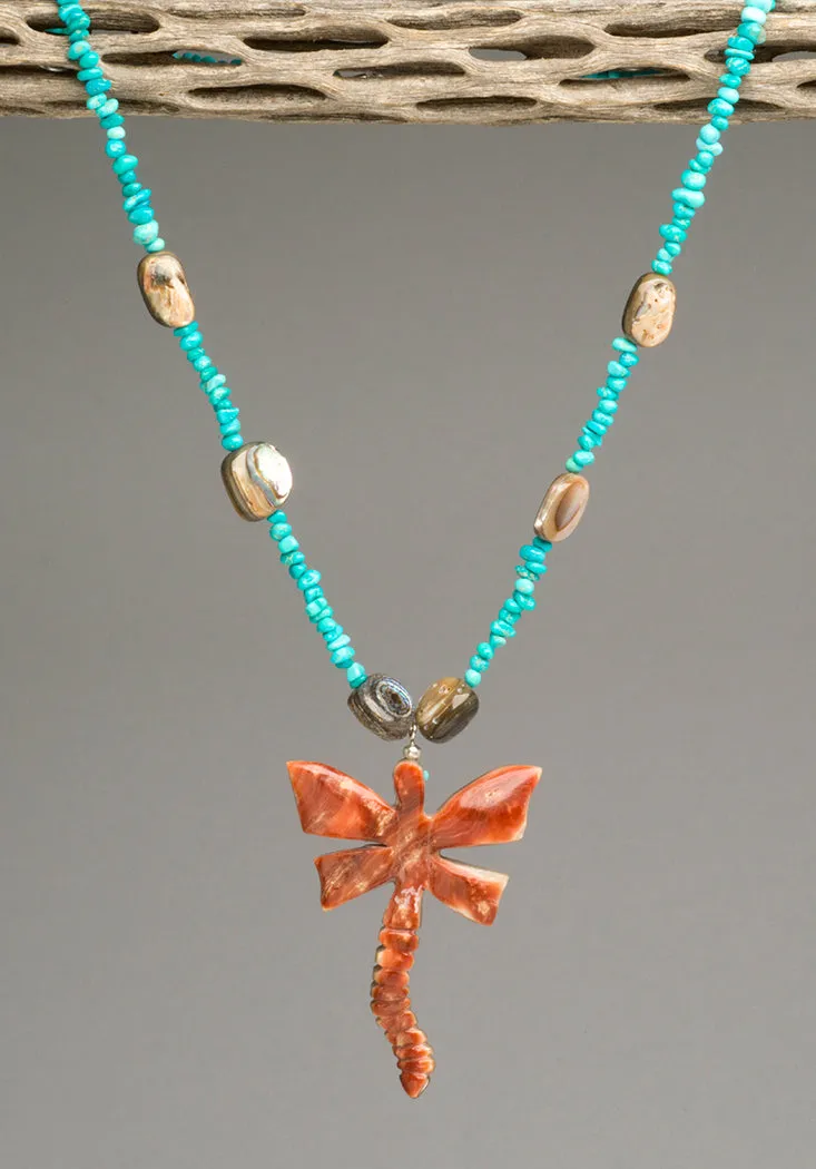 Reversible Dragonfly Pendant Necklace