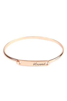 ROSE GOLD HINGE PLATE BLESSED BRACELET/6PCS