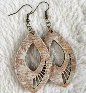 Rustic Teardrop Dangle Earrings