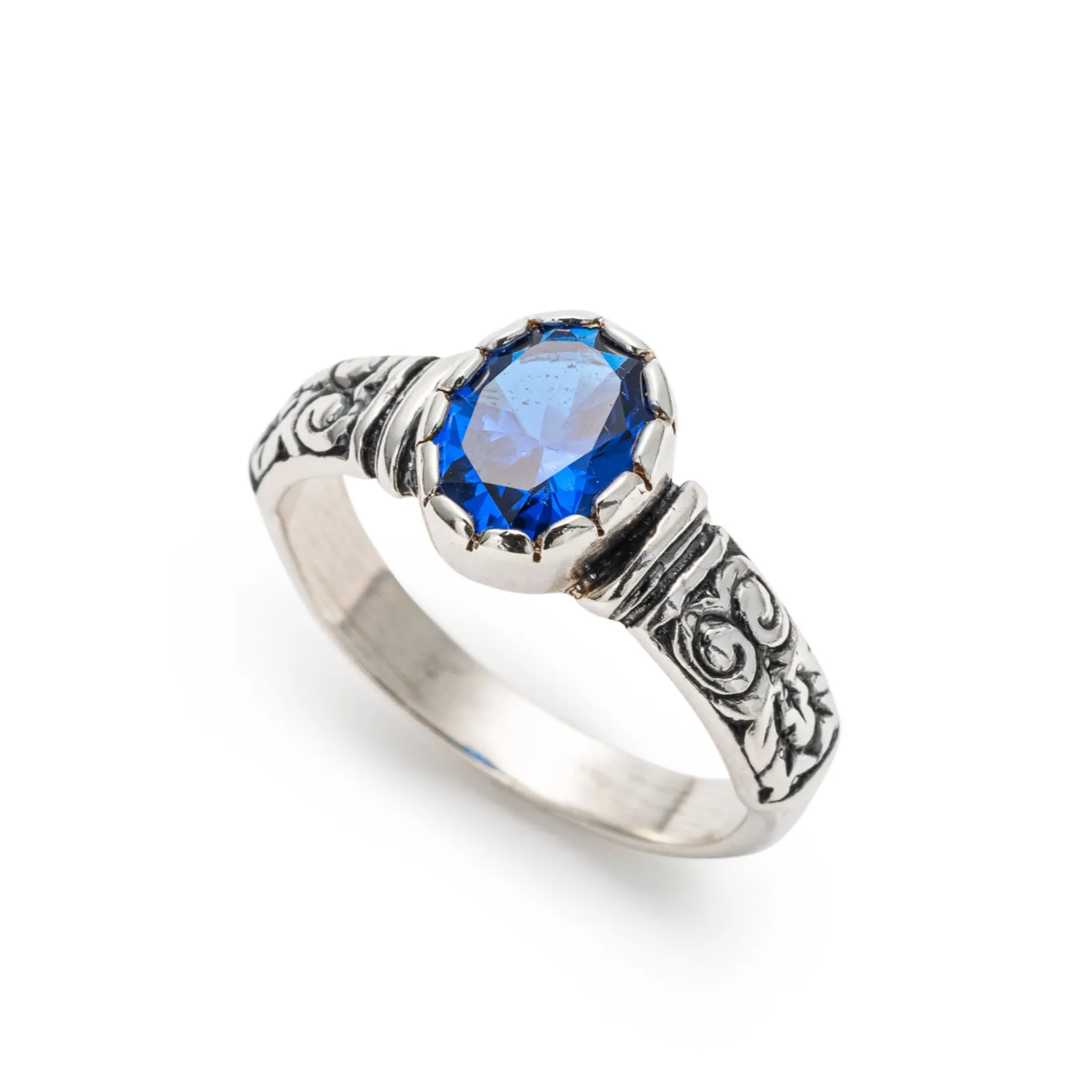 Sapphire Boho Ring - Blue Oval Ring - Solitaire Sapphire Ring