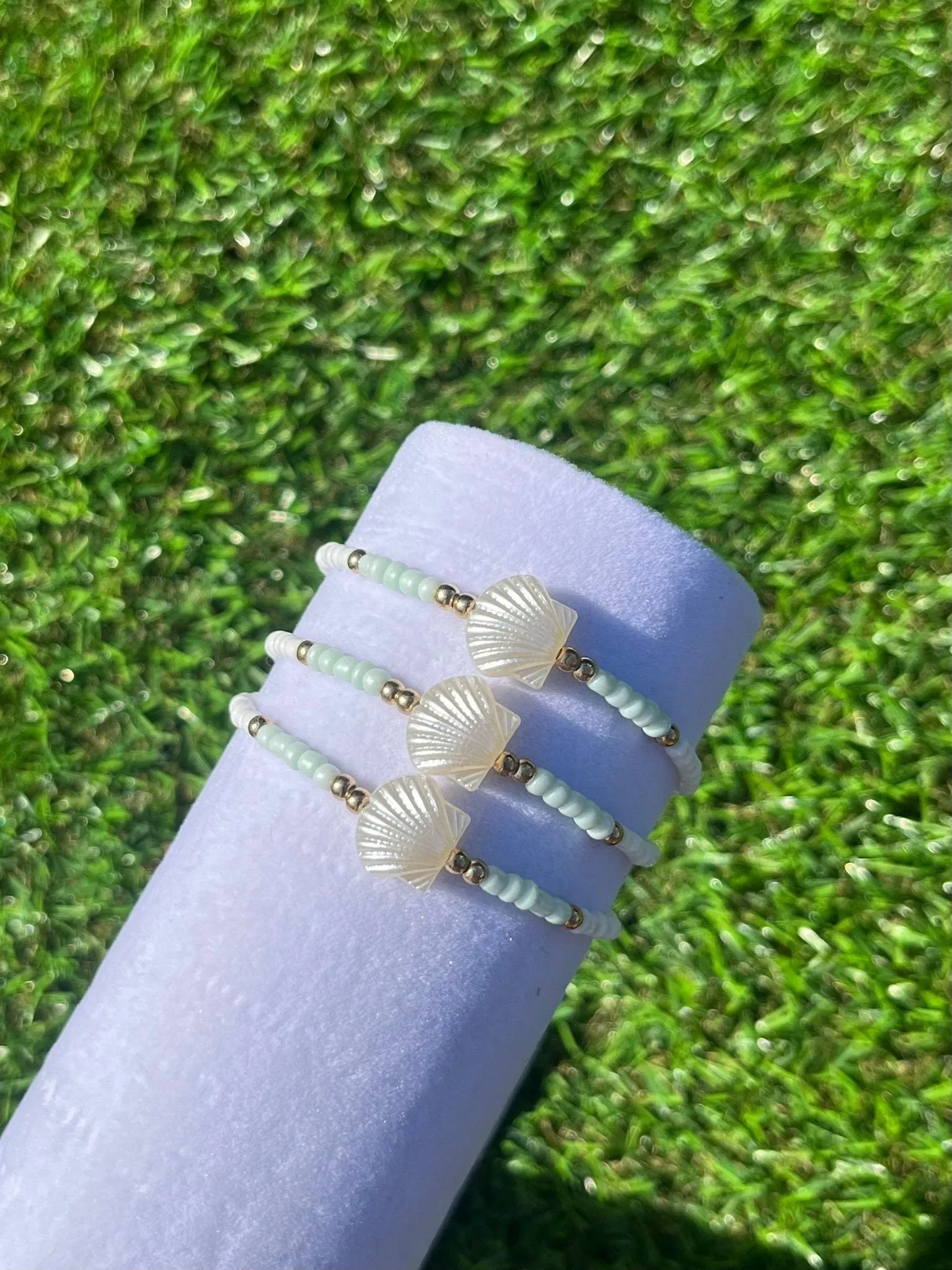 Shell seed bead bracelet!