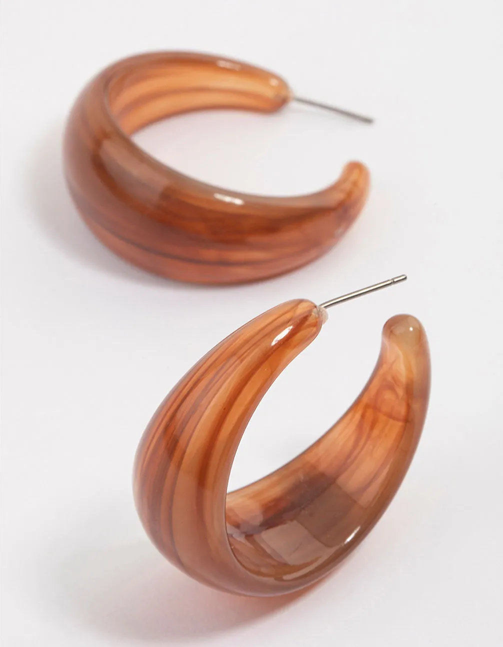 Silver Mahogany Hoop Earrings