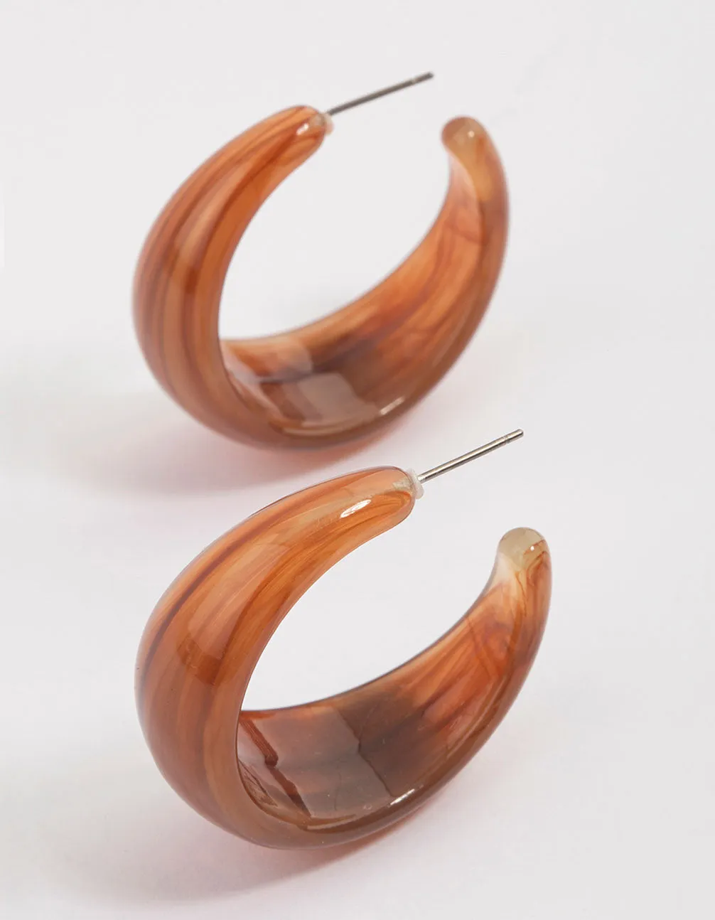 Silver Mahogany Hoop Earrings