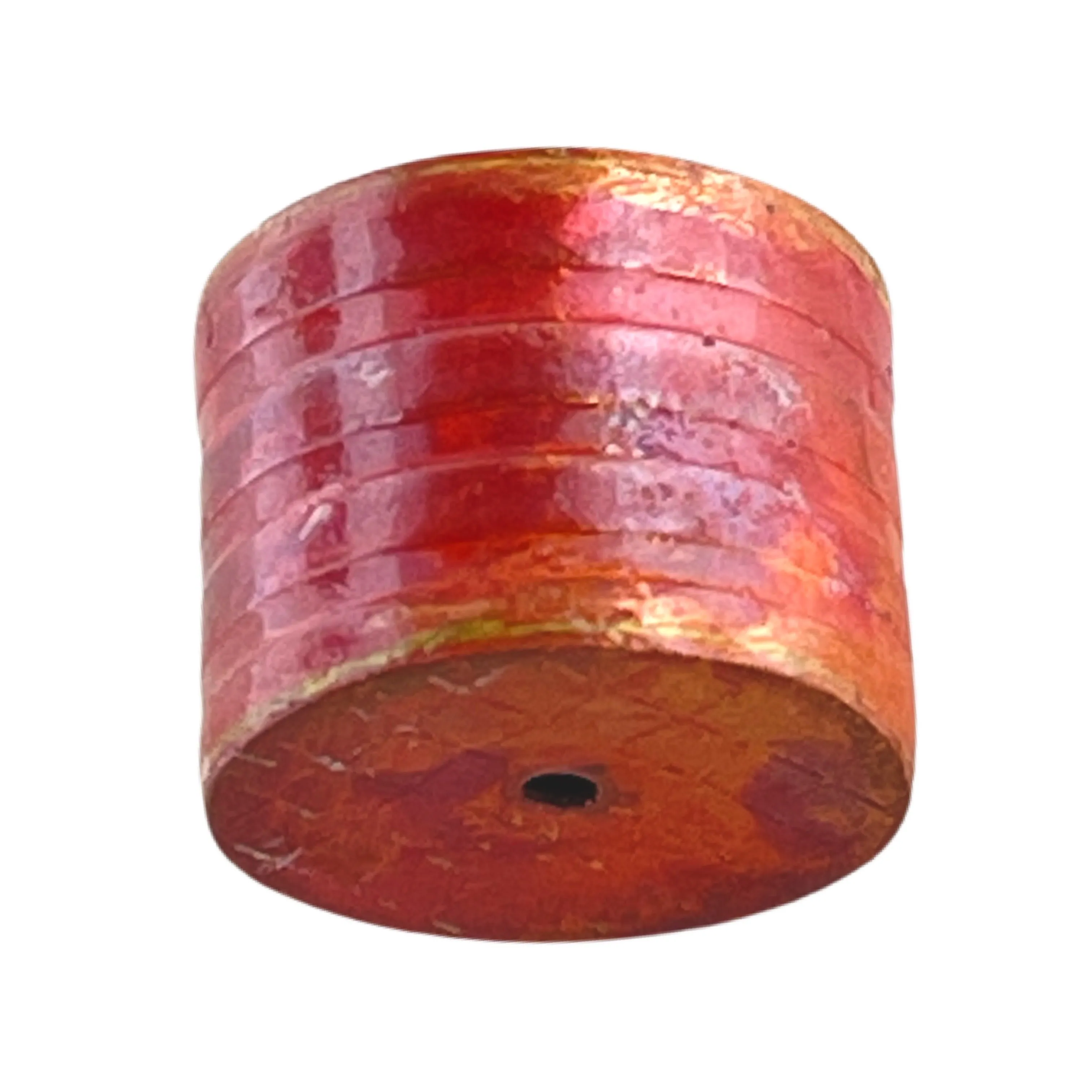 Small Rustic Copper Barrel Bead