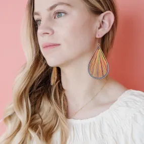 Threaded Boho Dangle Teardrop and Triangle Earrings