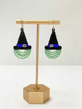 Witch Hat Beaded Earrings